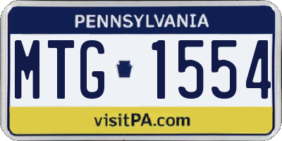 PA license plate MTG1554
