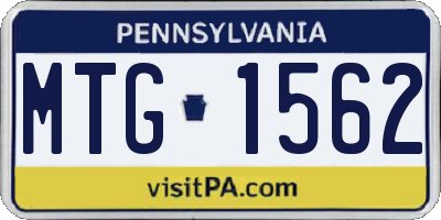 PA license plate MTG1562