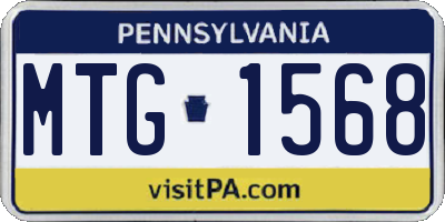 PA license plate MTG1568