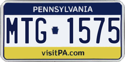PA license plate MTG1575