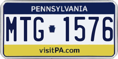PA license plate MTG1576