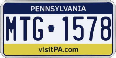 PA license plate MTG1578