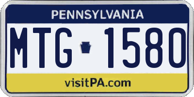 PA license plate MTG1580