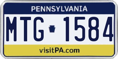 PA license plate MTG1584