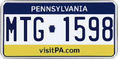 PA license plate MTG1598
