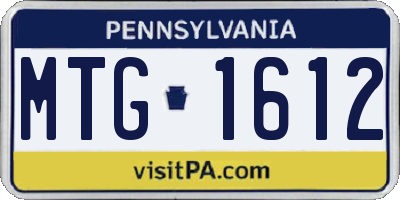 PA license plate MTG1612