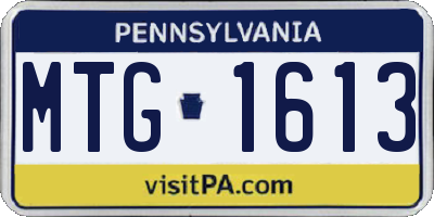 PA license plate MTG1613