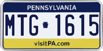 PA license plate MTG1615