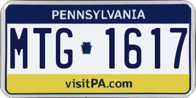 PA license plate MTG1617