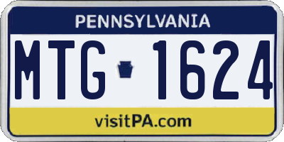 PA license plate MTG1624