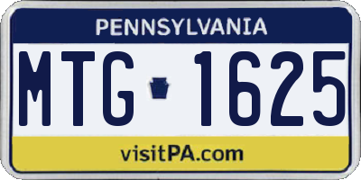 PA license plate MTG1625