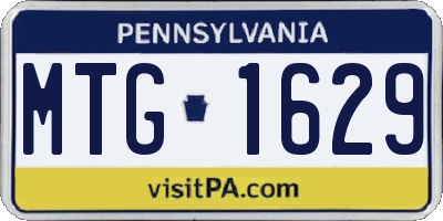 PA license plate MTG1629
