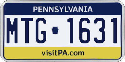 PA license plate MTG1631