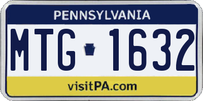 PA license plate MTG1632