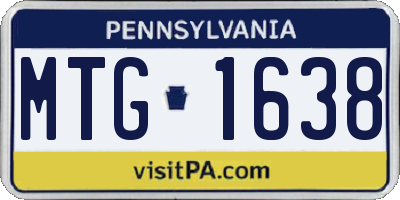PA license plate MTG1638