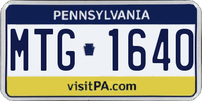 PA license plate MTG1640