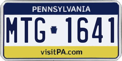 PA license plate MTG1641