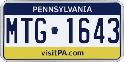 PA license plate MTG1643