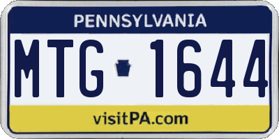PA license plate MTG1644