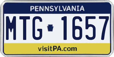 PA license plate MTG1657