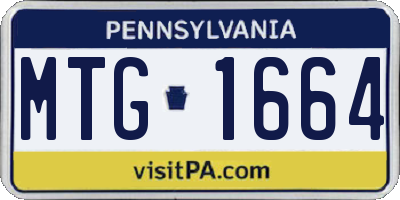 PA license plate MTG1664