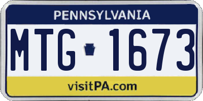PA license plate MTG1673