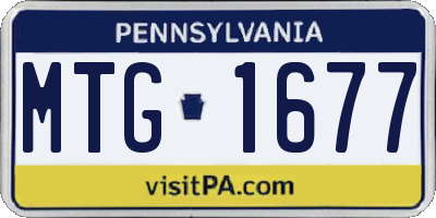 PA license plate MTG1677