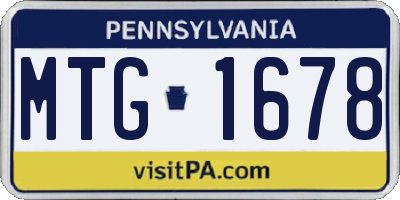PA license plate MTG1678