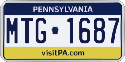 PA license plate MTG1687