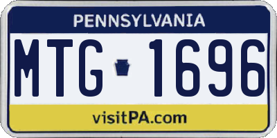 PA license plate MTG1696