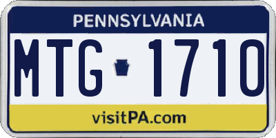 PA license plate MTG1710