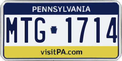 PA license plate MTG1714