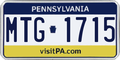 PA license plate MTG1715