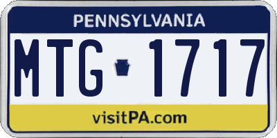 PA license plate MTG1717