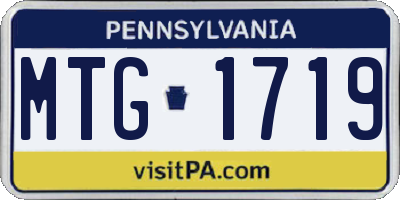PA license plate MTG1719