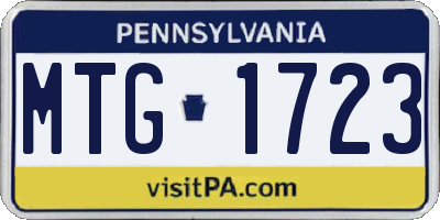 PA license plate MTG1723