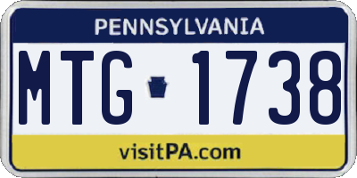 PA license plate MTG1738