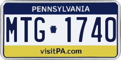 PA license plate MTG1740
