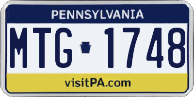 PA license plate MTG1748