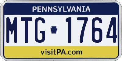 PA license plate MTG1764