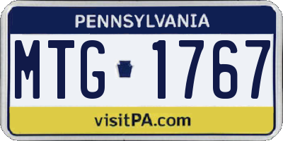 PA license plate MTG1767