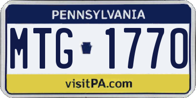 PA license plate MTG1770