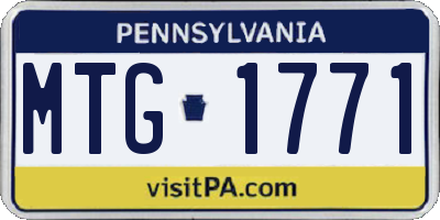 PA license plate MTG1771