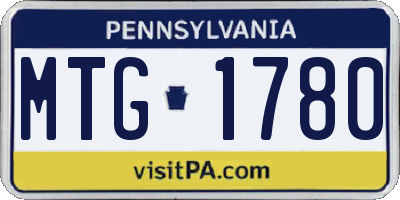 PA license plate MTG1780