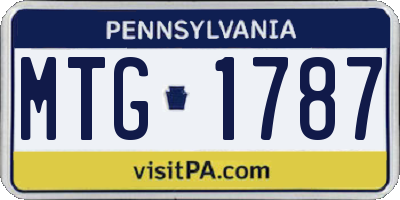 PA license plate MTG1787