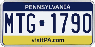 PA license plate MTG1790