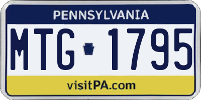 PA license plate MTG1795