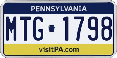 PA license plate MTG1798