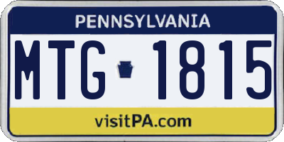 PA license plate MTG1815