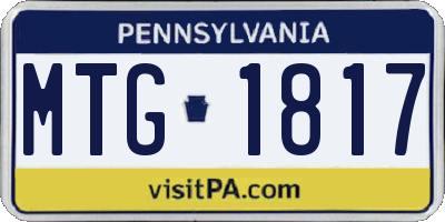 PA license plate MTG1817